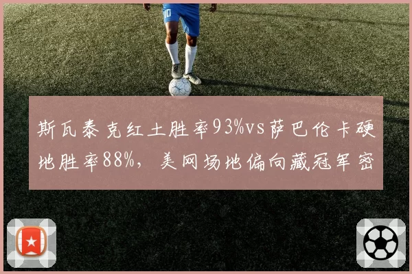 斯瓦泰克红土胜率93%vs萨巴伦卡硬地胜率88%,美网场地偏向藏冠军密码